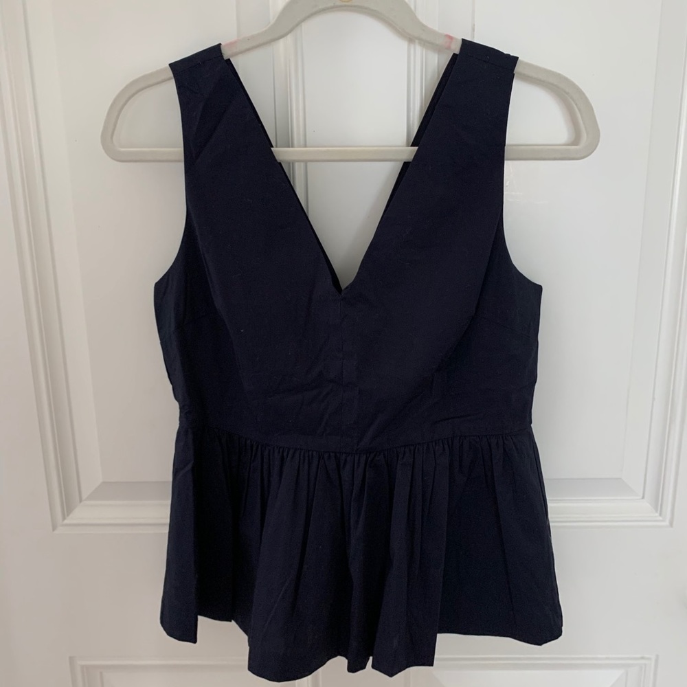 BNWT J. Crew Navy Peplum Top